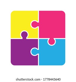 icono de rompecabezas colorido vector aislado