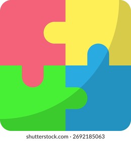 Farbiges Puzzle-Symbol - Problemlösungskonzept