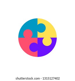 Colorful puzzle icon vector. Colorful puzzle symbol. colorful puzzle  icon symbol in flat style. Colorful puzzle  symbol illustration. Pixel vector graphics - Vector.