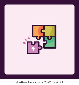 Colorful puzzle integration concept for teamwork and problem-solving