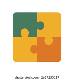 Colorful Puzzle Interlocked Pieces Together illustration design element