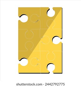 Colorful puzzle jigsaw icon vector Flat design template vector illustration. Eps 10. Geometric Puzzle Pieces. Infographic Base In Retro Colors