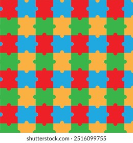 Patrón de rompecabezas colorido . Fondo de rompecabezas colorido . Puzzle Fondo de pantalla . Ilustración vectorial