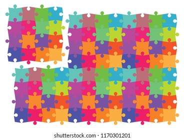 Colorful Puzzle Pattern_Vector EPS 10