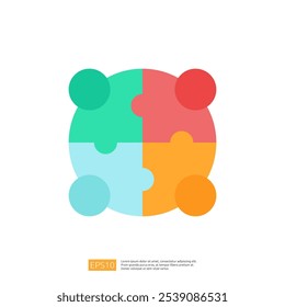 A colorful puzzle piece graphic representing collaboration and connection, suitable for various design purposes.