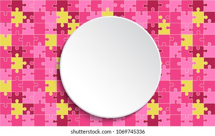Colorful puzzle piece vector background. Place for your text