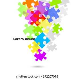 colorful puzzle piece vector background. Vector