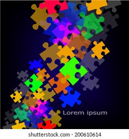 colorful puzzle piece vector background. Vector 