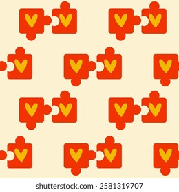 Colorful Puzzle Pieces Featuring a Beautiful Heart Motif Perfect for Any Occasion