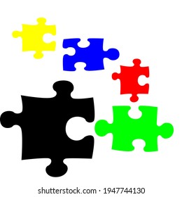 Colorful puzzle pieces. this vector can be used for works related to the olympics