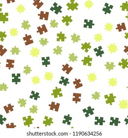 Colorful puzzle seamless background pattern. Vector illustration isolated on white background