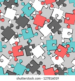 Colorful puzzle seamless pattern