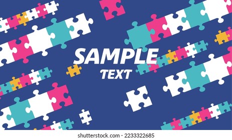 colorful puzzle title background illustration