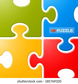 Colorful Puzzle Vector Background 