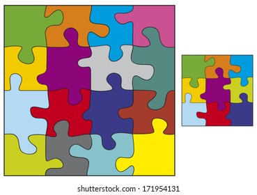 colorful puzzle vector illustration