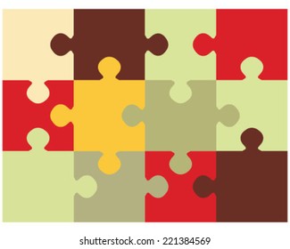 Colorful puzzle, vector illustration