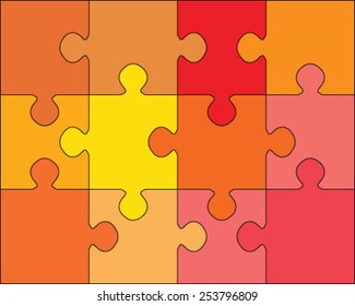 Colorful puzzle, vector illustration
