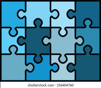Colorful puzzle, vector illustration