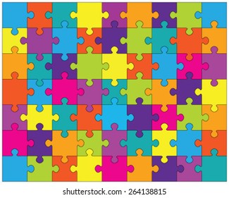 Puzzle coloré, illustration vectorielle