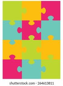 Colorful puzzle, vector illustration