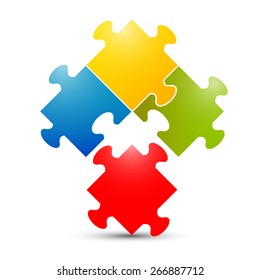 Colorful Puzzle Vector Illustration
