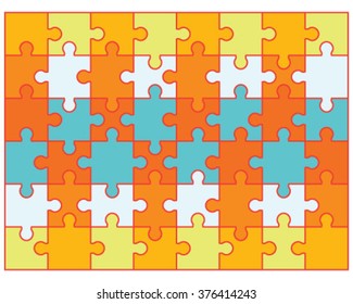 Colorful puzzle, vector illustration