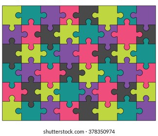 Colorful puzzle, vector illustration