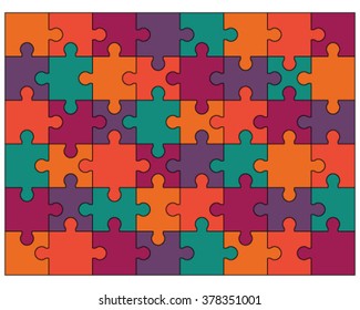 Colorful puzzle, vector illustration