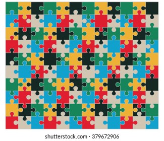 Colorful puzzle, vector illustration

