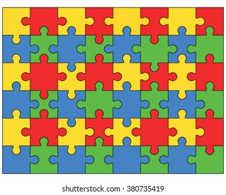 Colorful puzzle, vector illustration
