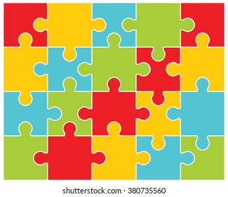 Colorful puzzle, vector illustration
