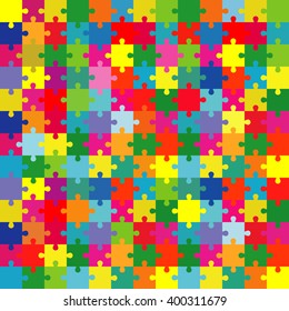 Colorful puzzle, vector illustration