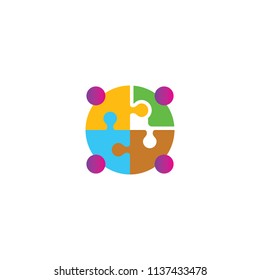 colorful puzzle vector logo