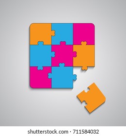 Colorful Puzzles. Puzzles with hearts