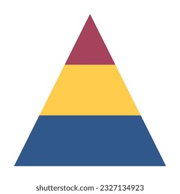 gráfico piramidal colorido con 3 pasos, gráfico vectorial de ilustración infográfica triangular