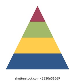 colorful pyramid chart with 4 steps, triangle infographic illustration vector graphic