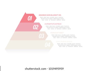 Colorful pyramid infographic in four steps