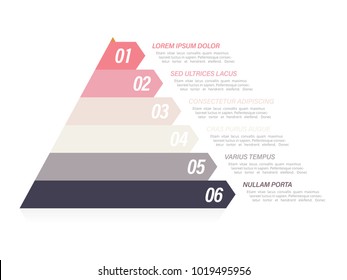 Colorful Pyramid Infographic In Six Steps