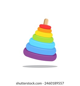 colorful pyramid toy illustration. children's toy vector