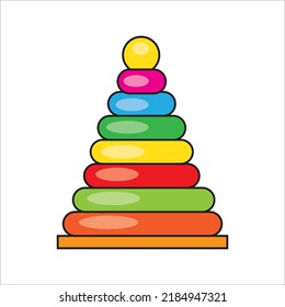Colorful pyramid toy.Vector illustration isolated on a white background
