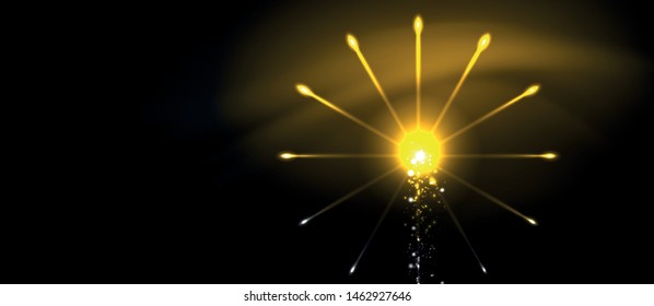 Colorful pyrotechnics show. Sky clouds. Black background. Festival celebration. Abstract fireworks dark sky night for celebration design.