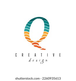 Colorful Q q letter logo icon design. Creative template for business