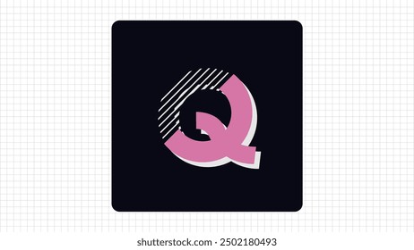 Colorful Q Letter Vector Logo, Stylish Gradient Lines Logo Sign Q Letter, Q Character Logo Symbol