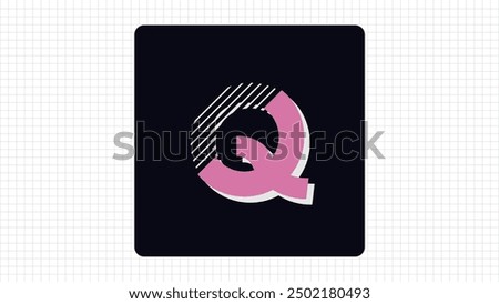 Colorful Q Letter Vector Logo, Stylish Gradient Lines Logo Sign Q Letter, Q Character Logo Symbol