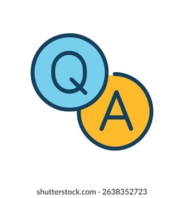 Colorful QA Questions and Answers Concept icon illustration element