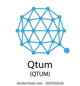 Colorful qtum cryptocurrency symbol isolated on white background