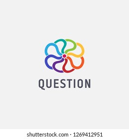 Colorful Question cloud logo icon vector template on white background