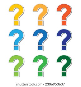 Colorful question mark bundle vector sign