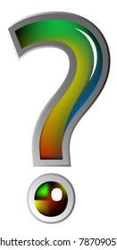 colorful question mark isolated on white