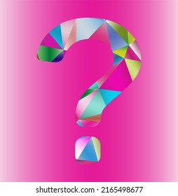 Colorful question mark on pink background
